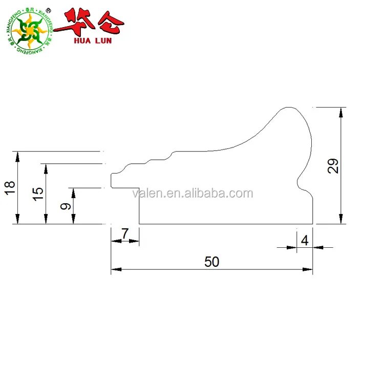 New Design Decorative 5CM Wide Plastic Material Mirror Frame Mouldings