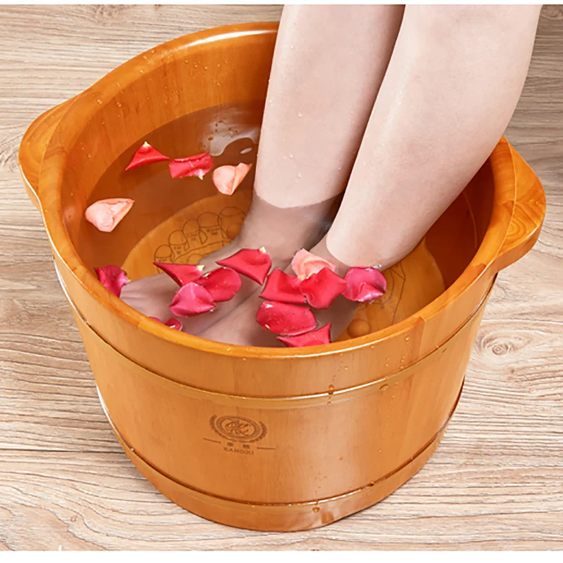 Promote blood circulation pedicure wooden foot basin foot spa tub