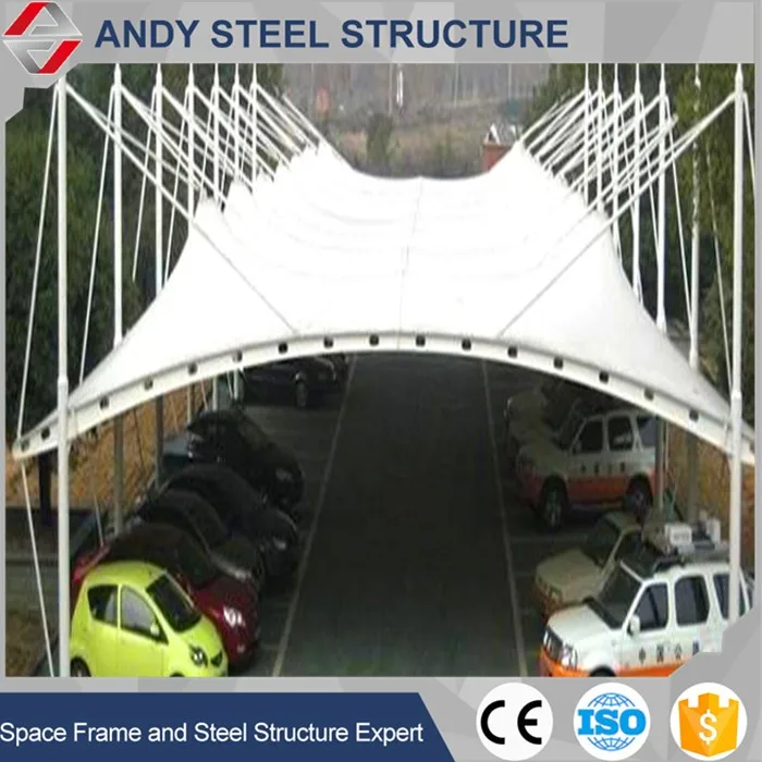 
Prefab PVC Waterproof Membrane Structure Car Parking Shed Roof 