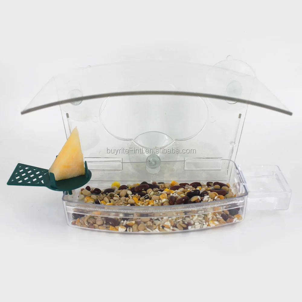 High quliaty PC Transparent Window Plastic Bird Feeder