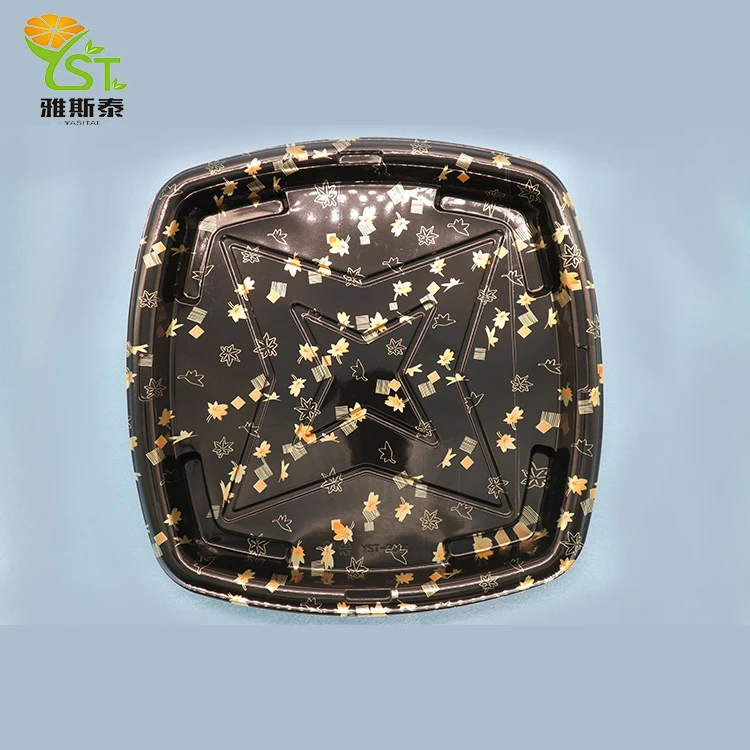 Одноразовая рельефная пластиковая коробка для суши квадратной формы/лоток для вечеринки на вынос