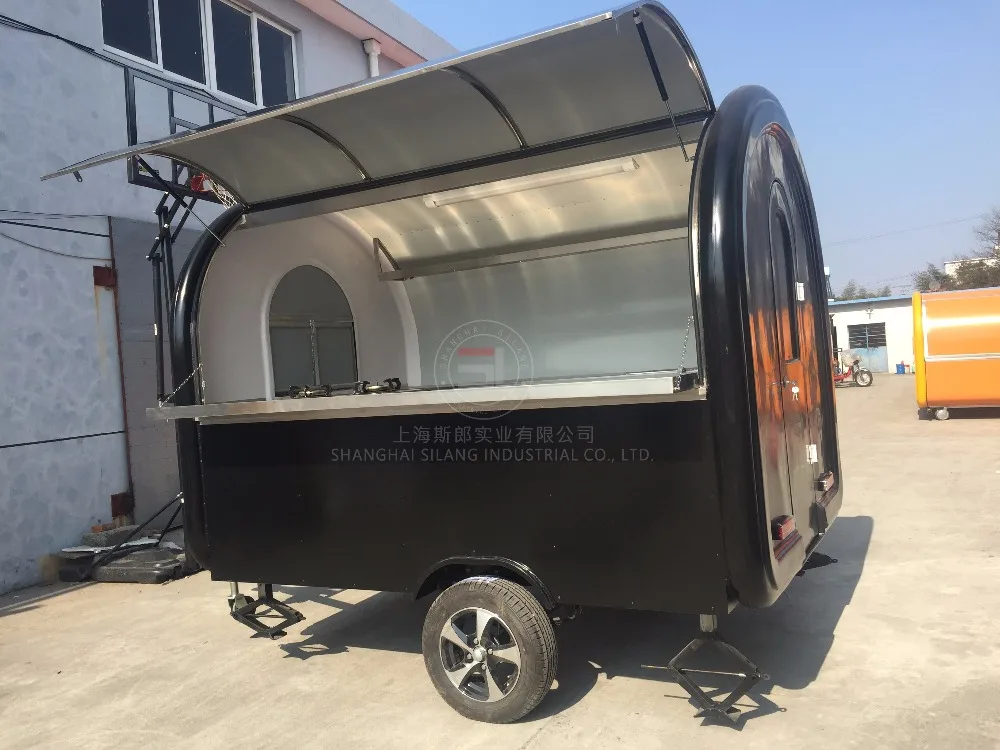 Shanghai black food truck sale to malaysia mobile food trailer