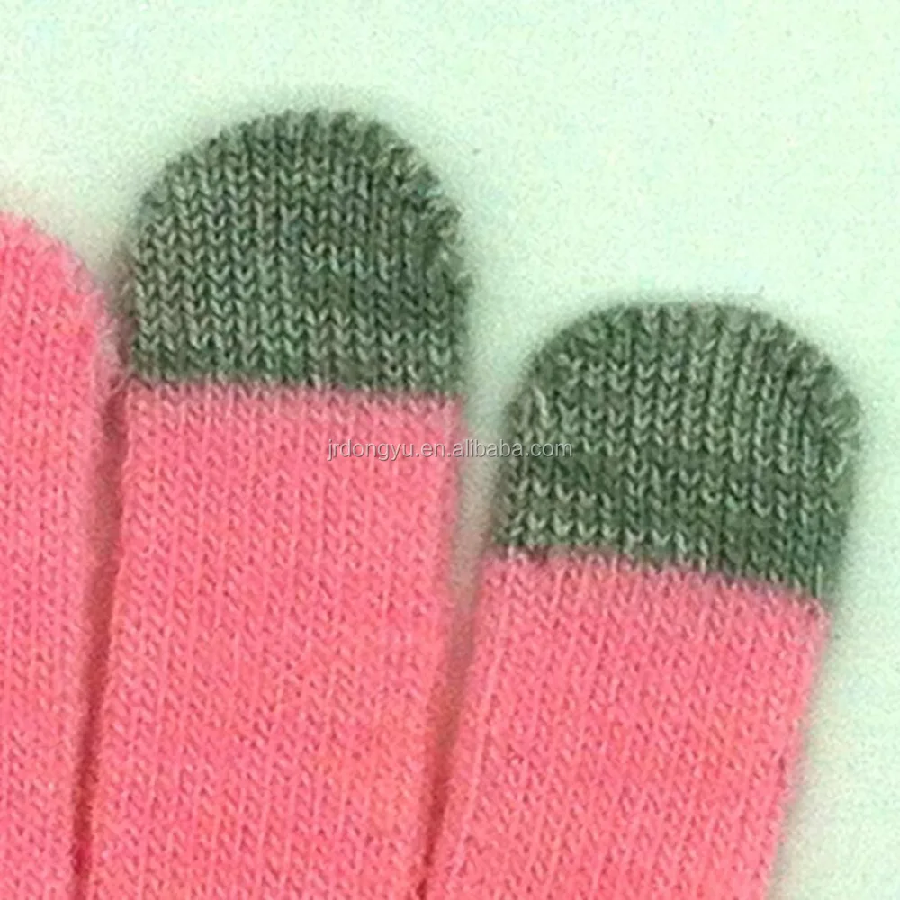 Acrylic Knit Touch Screen Glove Customize Adult Finger Touch Gloves for Winer Season