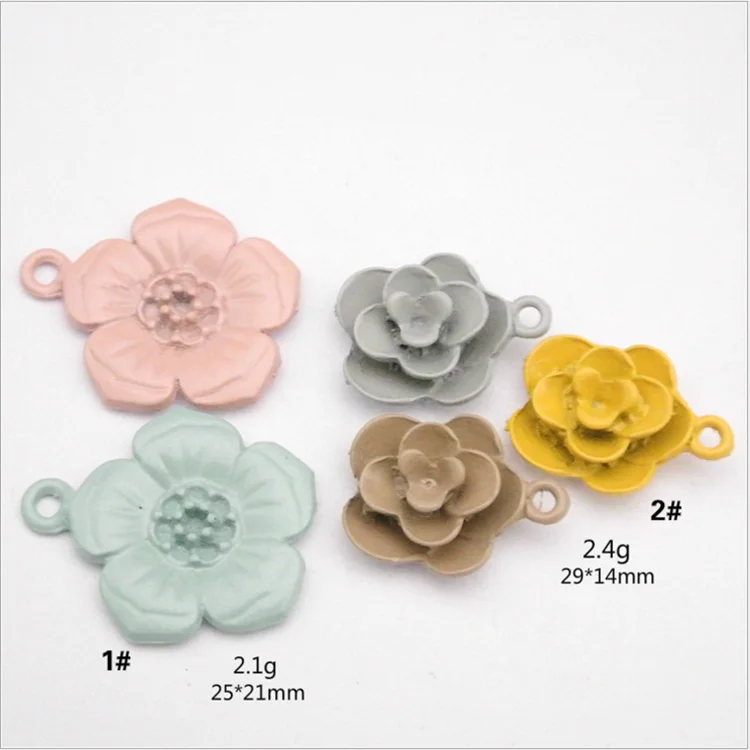 
Factory making zinc alloy charms colorful flowers painting pendant charms DIY jewelry findings 