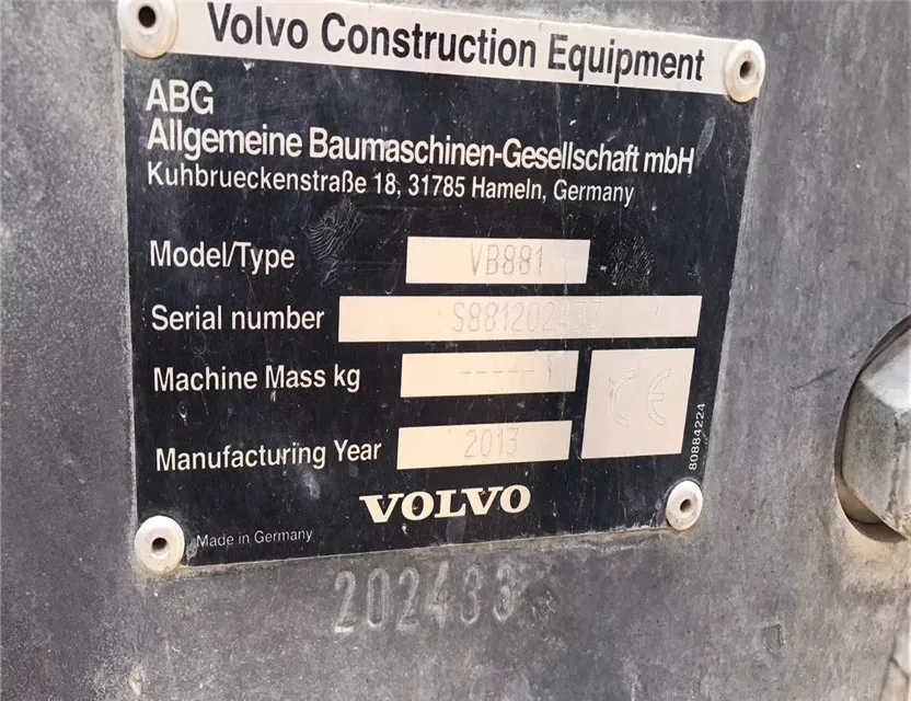 
Germany tracked paver Used volvo VB881 ,asphalt paver in china for sale 