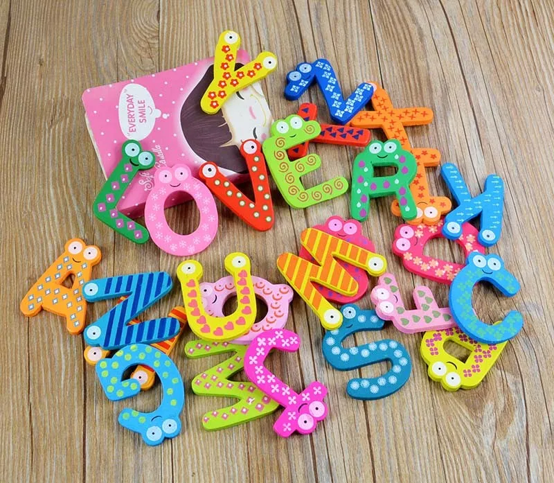 Child Educational Toy Wooden Alphabet Fridge Magnet
