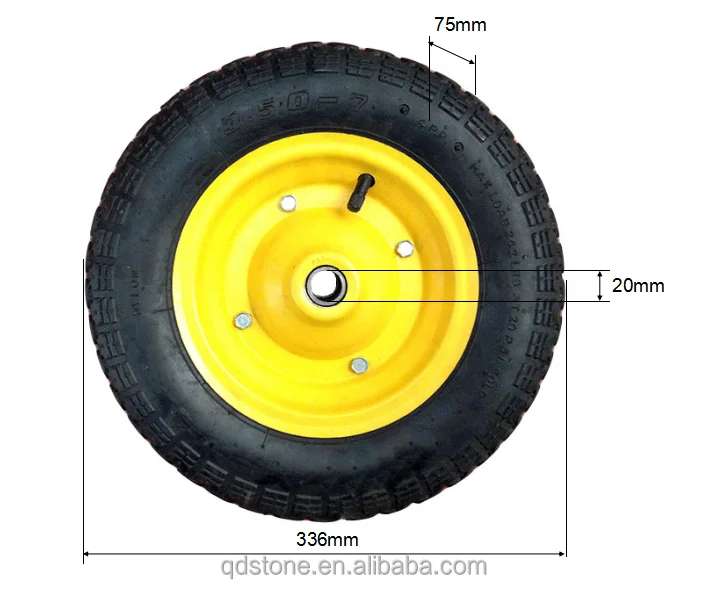 3.50-7 pneumatic wheels for wheelbarrow trolley garden cart hand cart
