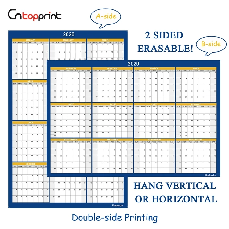 Year At A Glance Personalized Custom Large 12 Month Dry Erase Wall Calendar