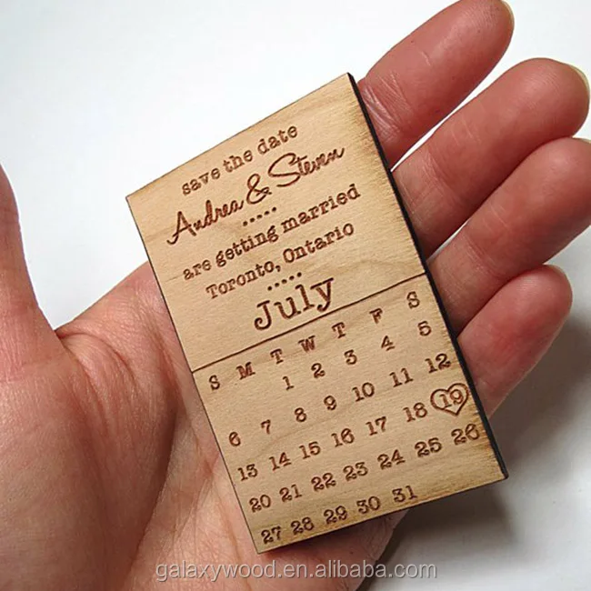 1.5 x 1.5 inch  Save the Date custom  engraved wooden Wedding Cards