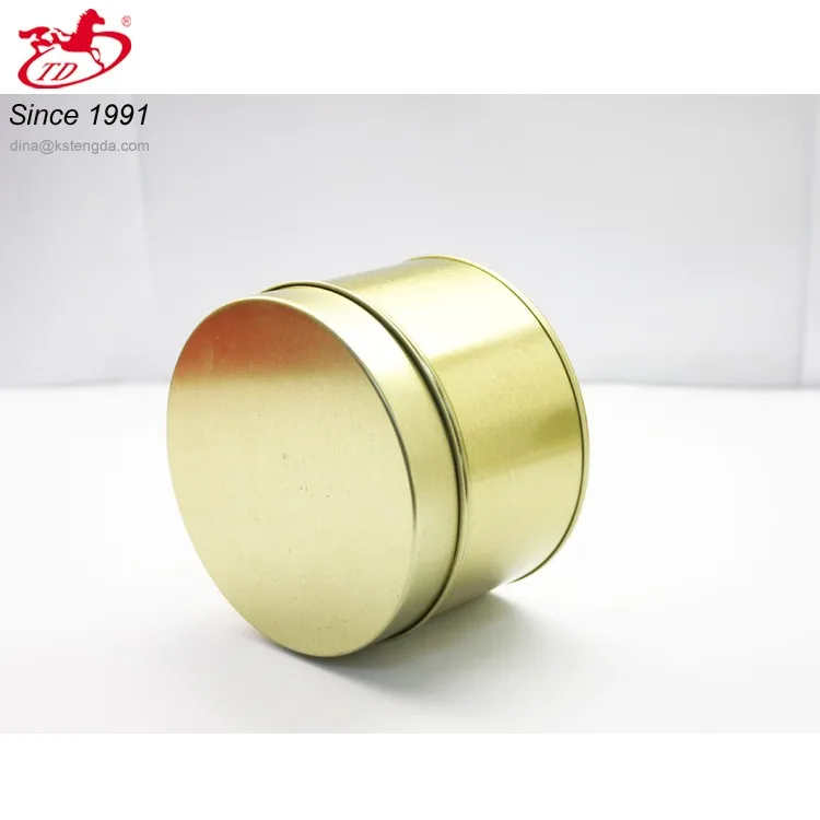 
bronze round iron tin box for tea/cookies 