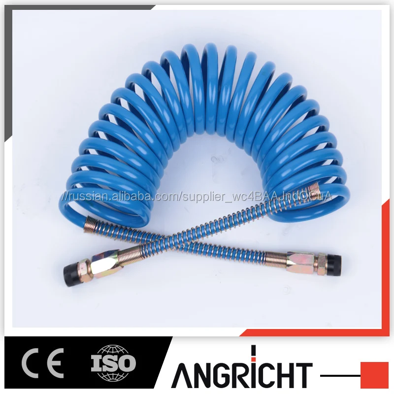 Inch size pu or pa trailer air coil, truck air brake reel hose