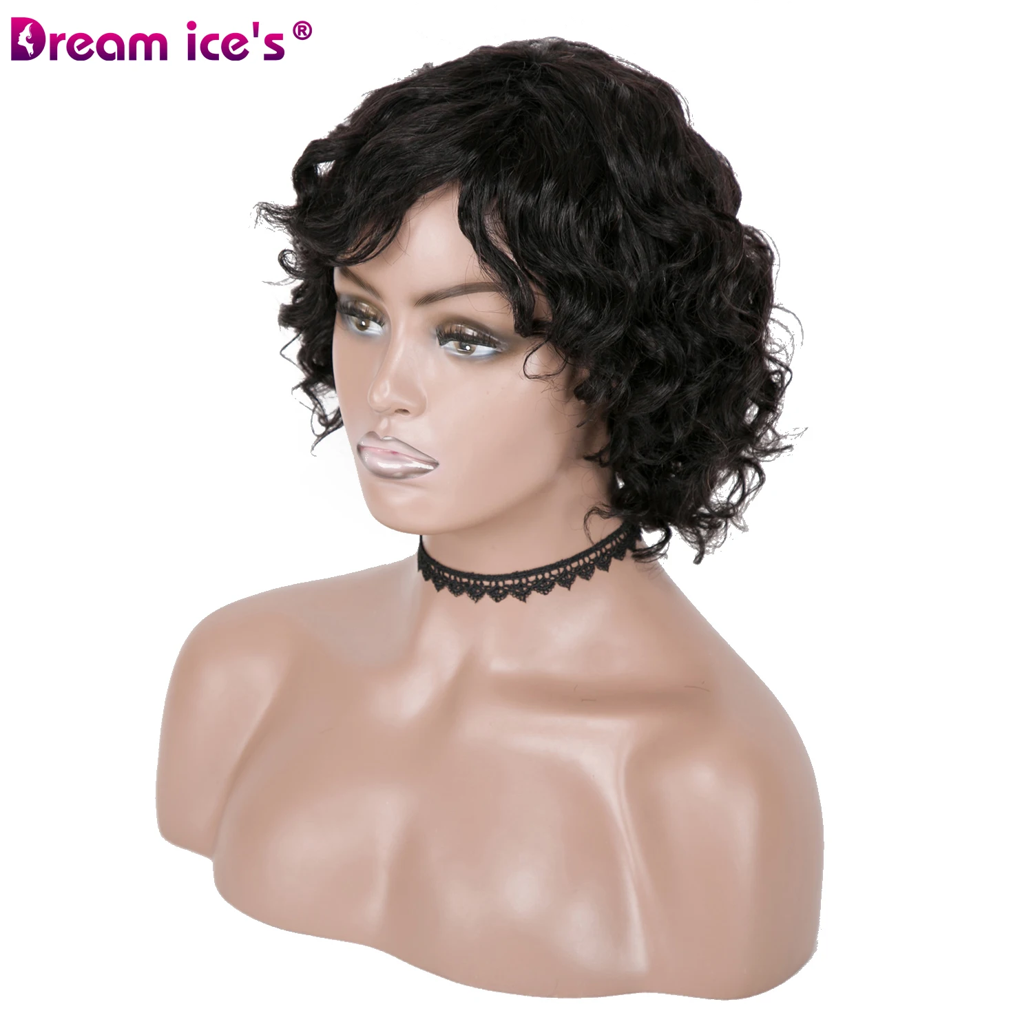  100% бразильские натуральные волосы Dream.Ice Remy Короткие вьющиеся человеческие парик для африканских американских женщин дешевые парики