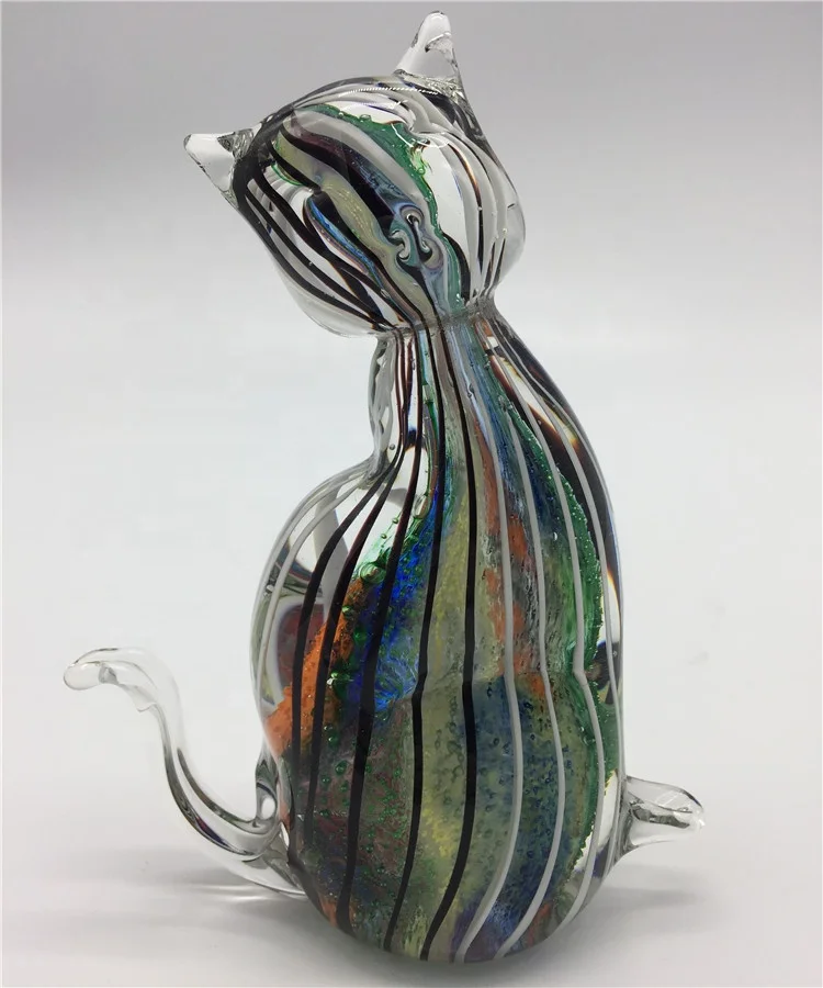 Pretty Decorations Antique Cat Glass Figurines