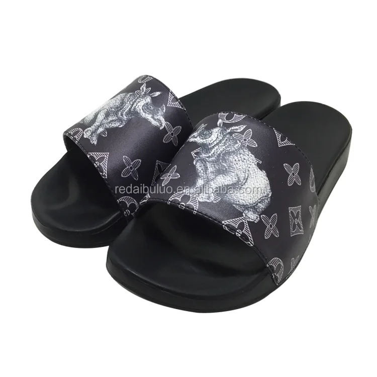 
china manufacturer new design stock slippers in pu men slippers india 