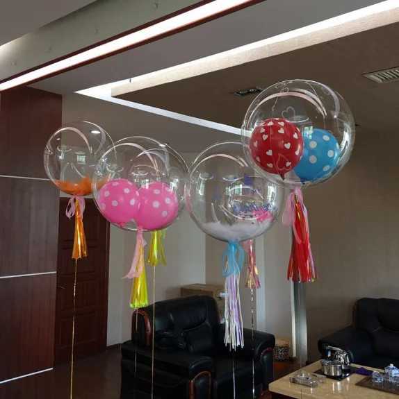 
18inch inflatable helium balloons Clear Transparent PVC thanksgiving Balloon Wedding globos Party Decor baloes led bobo balloon 