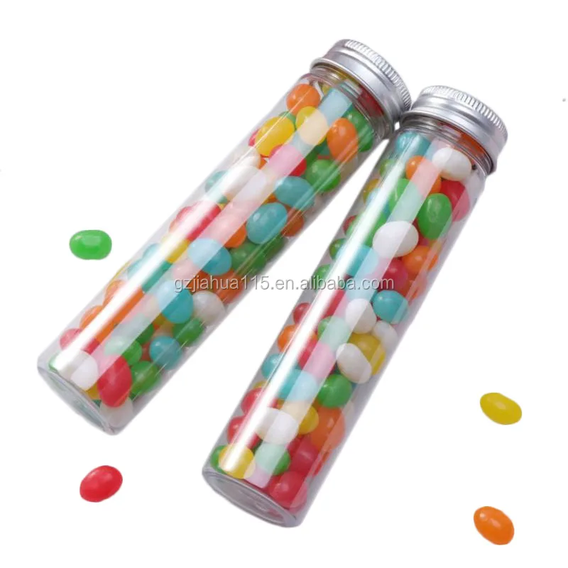 
clear plastic tube with mental lid for gifts packaging 