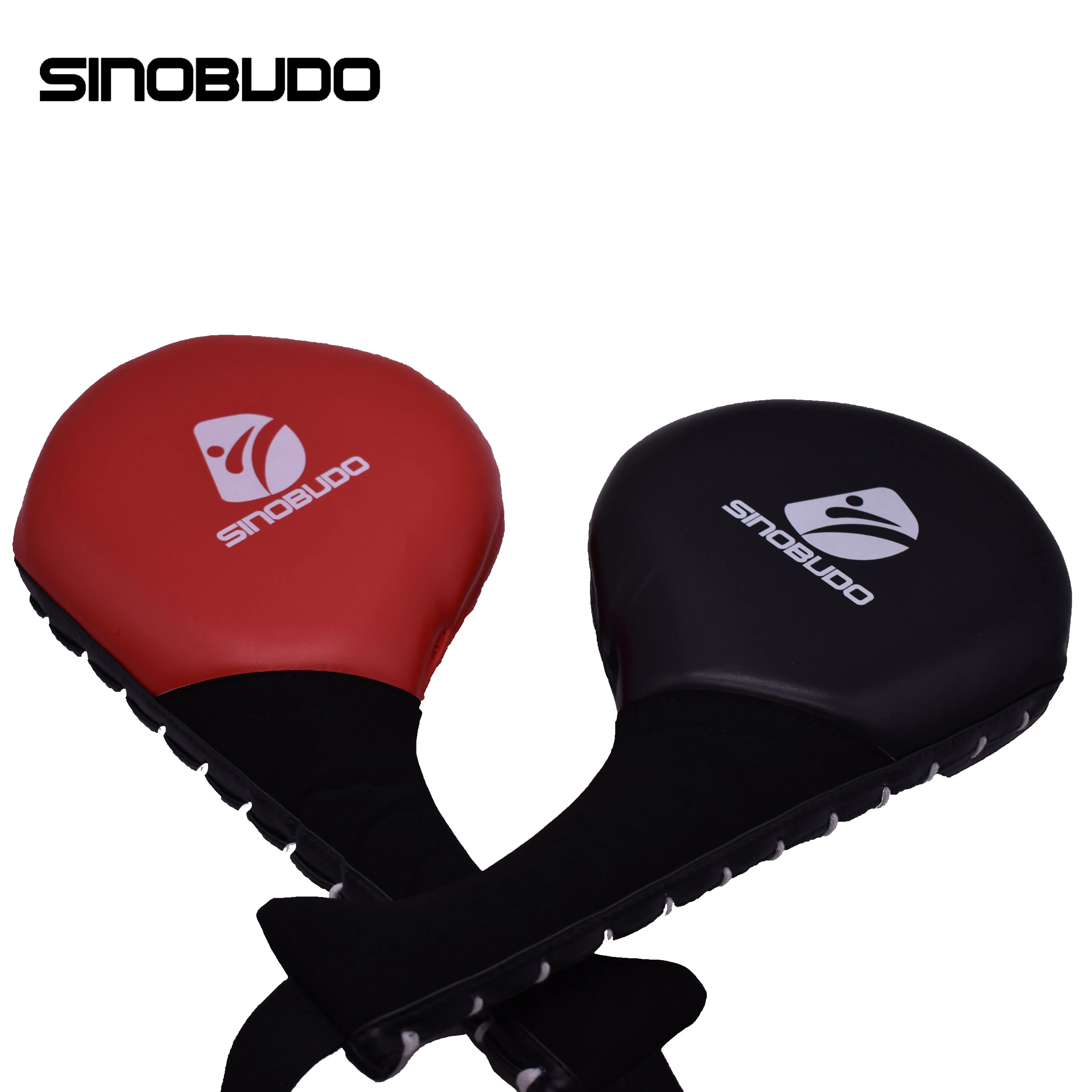 Taekwondo red or black PU leather top quality double kicking target with steel band