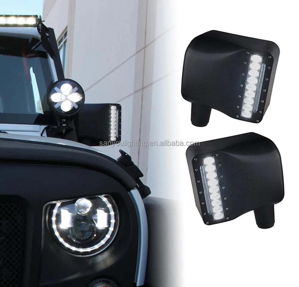 
Sanyou LED Side Mirror White Amber Rearview Turn Signal Light for Jeep 