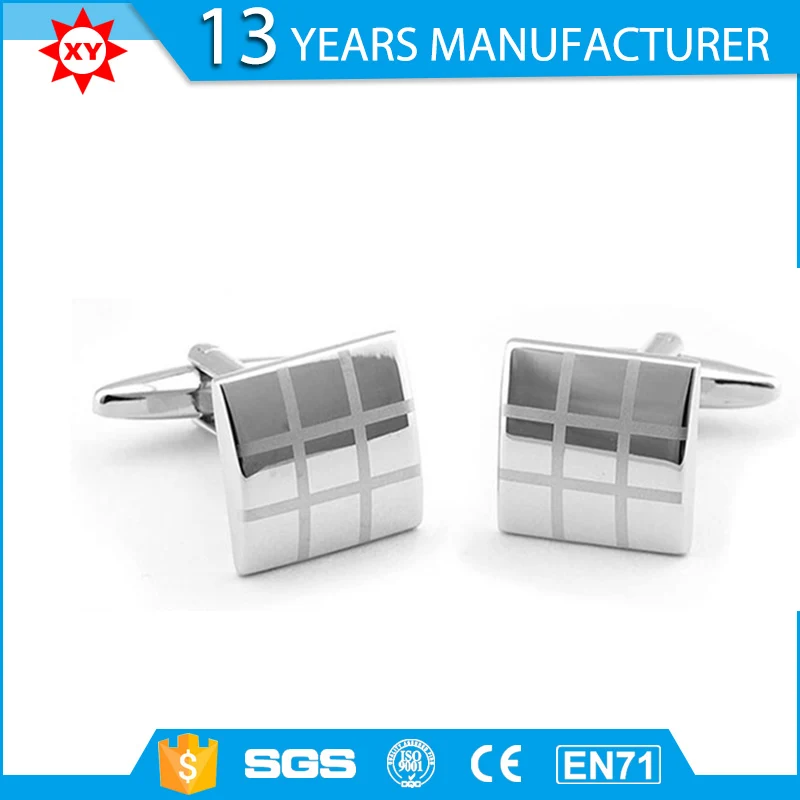 Customized fashion simple business gifts metal copper gold-plated cufflinks