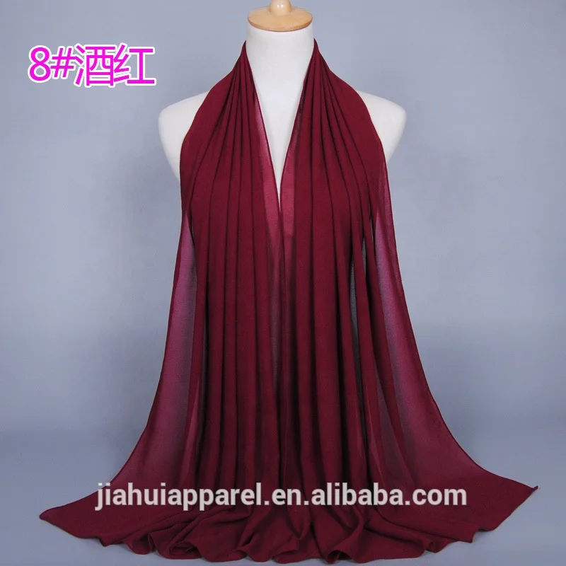 Шарф малазийский ислам 78 цветов однотонный простой жемчужный шифоновый хиджаб шарфы 2020 мусульманские женские палантины и шали