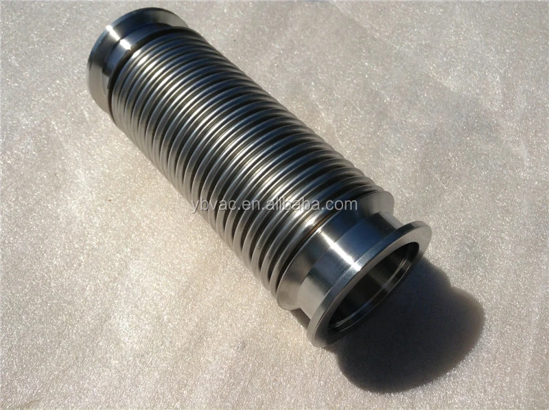 Bellows Hose Metal KF-40, 4 Inch, Flex Coupling, ISO-KF Flange Size NW-40, Stainless Steel