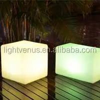 LED Light Cube Stool Custom Outdoor Waterproof Bar Furniture Bar Chair Commercial Furniture RGB High Quality Pe,plastic Modern