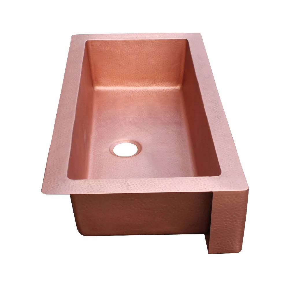 copper kitchen farmhouse sink / copper barn sink with single bowl copper hand hammer apron sink
