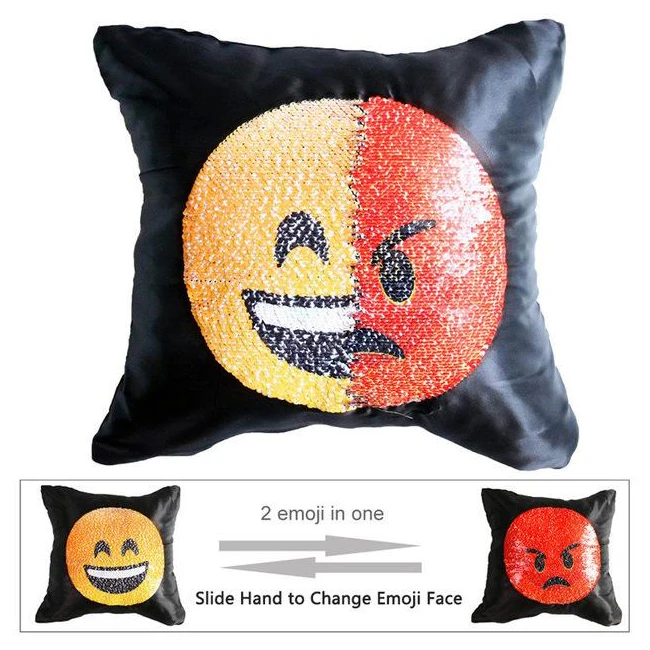 Листать блесток корма Подушка Магия emoji Наволочки две стороны подушки