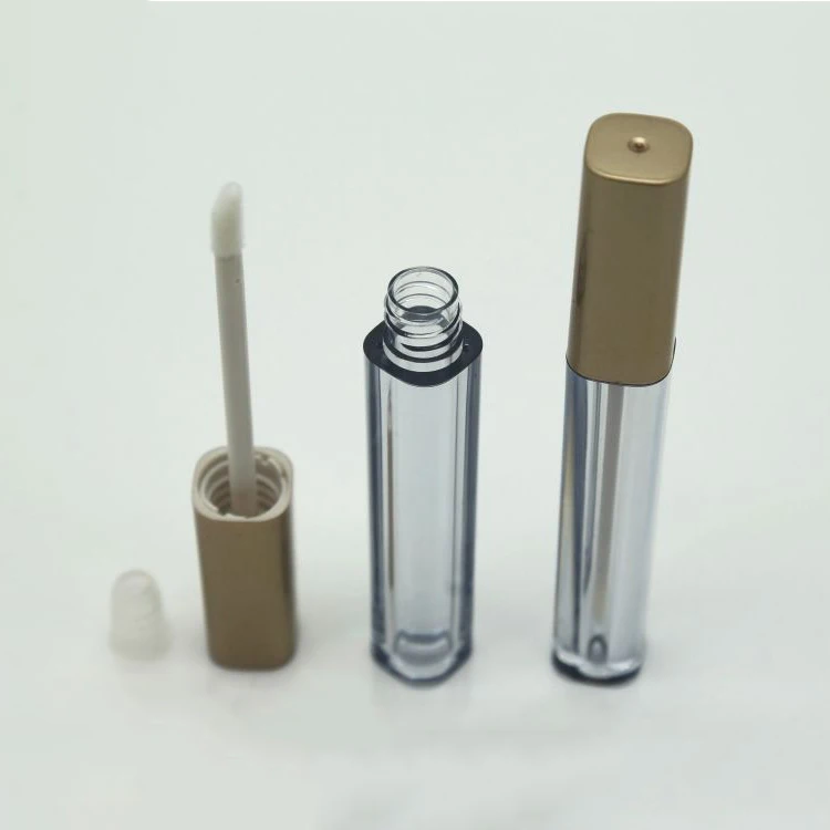 Low MOQ square custom lip gloss tubes manufacturer 3ml in stock ready to ship