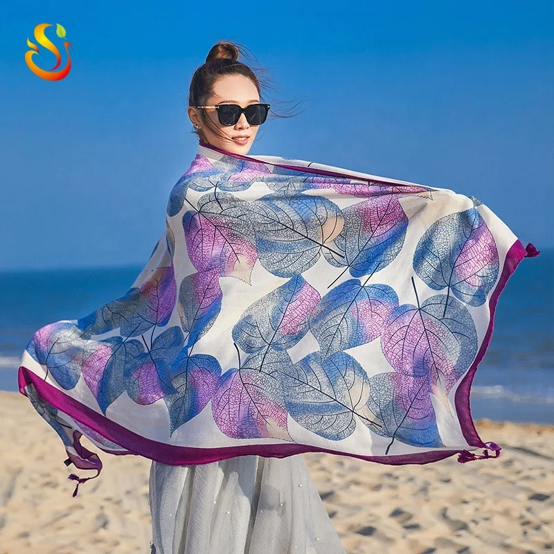 
China manufacturer digital printing custom long cotton linen scarf shawl wrap gift jersey scarf 