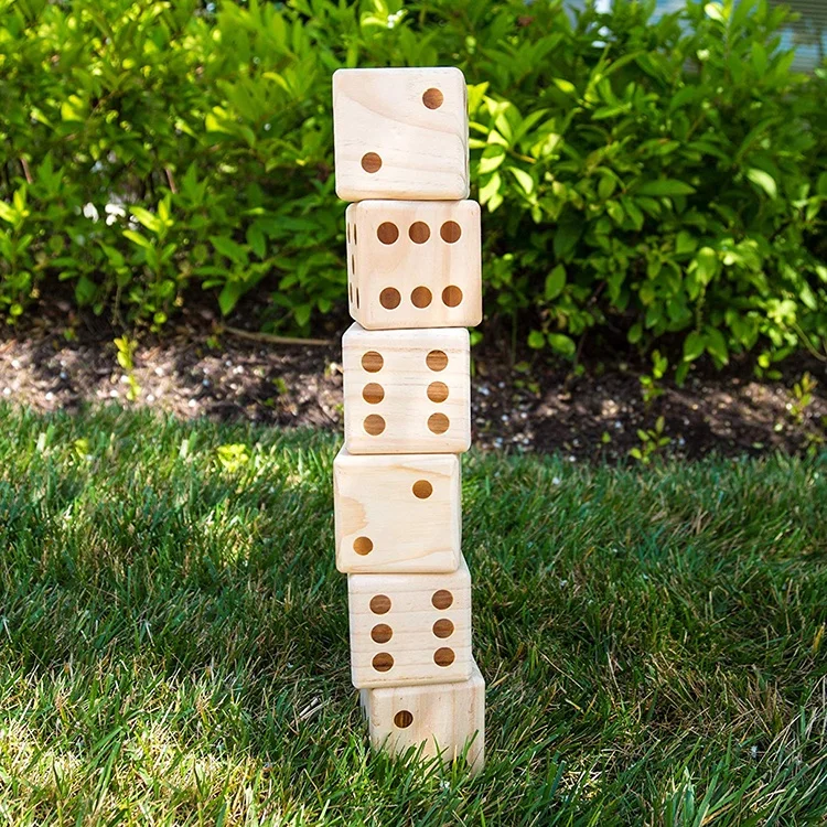 
3.5 inch Large Wooden Oversized giant Dice Jumbo Wood Playing Dice for Backyard 