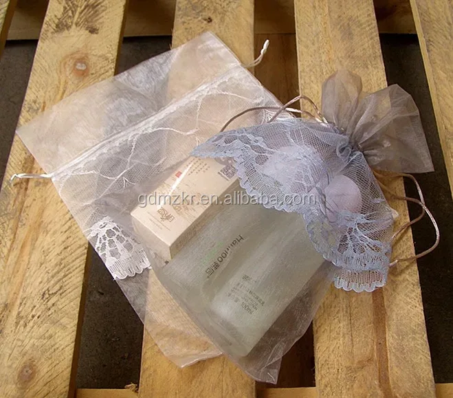 China factory lace indian organza cosmetic bag