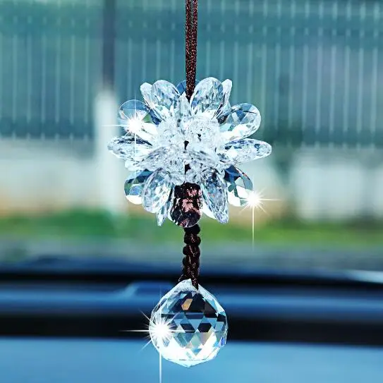 Handmade high grade car accessories  jewelry crystal decorations interior mirror  car hanging pendant