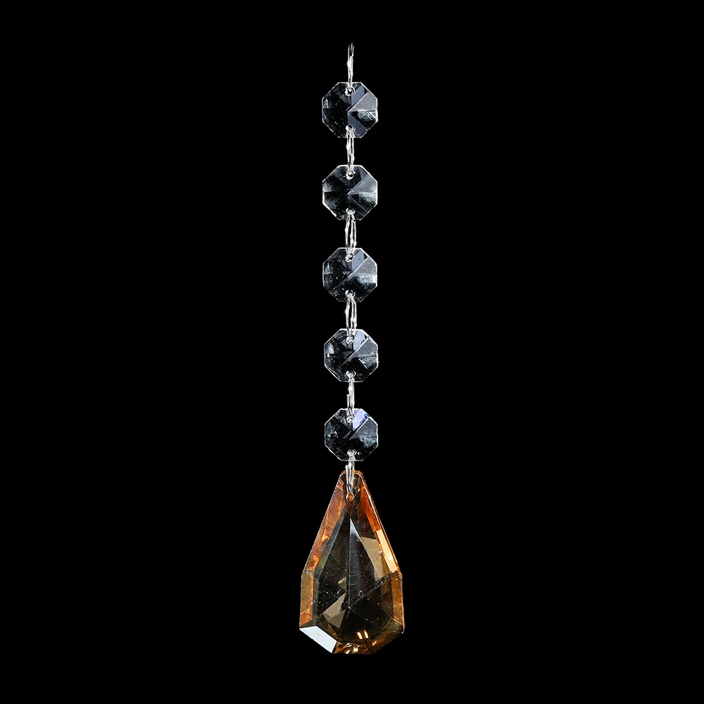 
k9 crystal garland strand lamp octagon bead suncatcher hanging champagne pendant wedding window decor 
