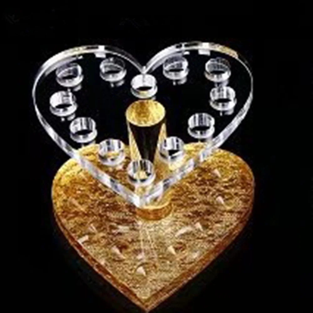 
heart shape gold and silver color Acrylic pen holder 
