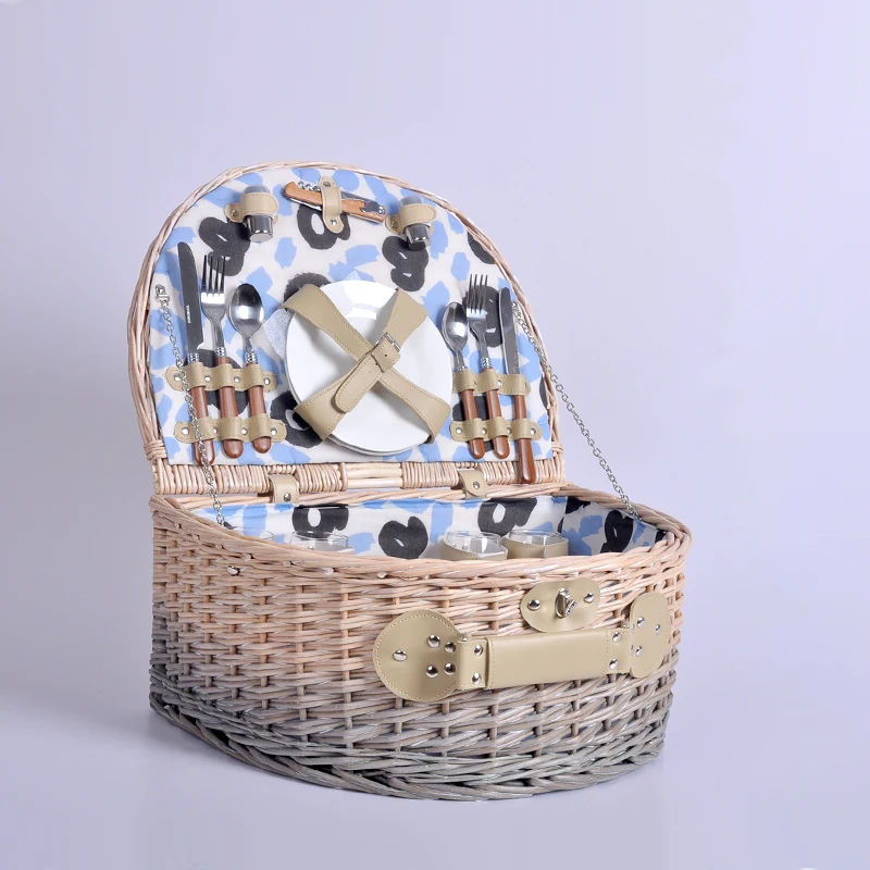 two persons wicker picnic basket set with cutlery wholesale alibaba china