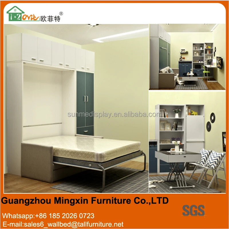 Modern style bedroom furniture set murphy wall bed with sofa