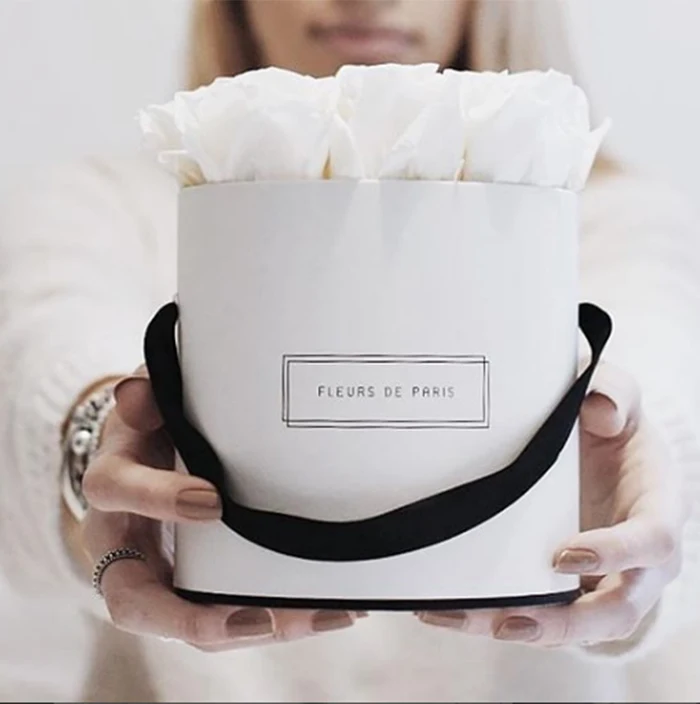 Luxury large cardboard paper flower box for fresh flower