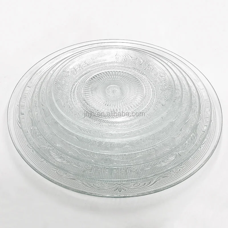 Eco-friendly Round Clear Glass Dinnerware Plate Set,round clear plate