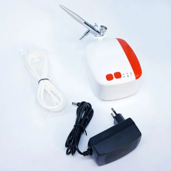 
Airbrush Makeup Complete Set: 1pc Cosmetic Mini Compressor+ 1pc Single Action Airbrush + 1pc Air Hose / with LED lighting 