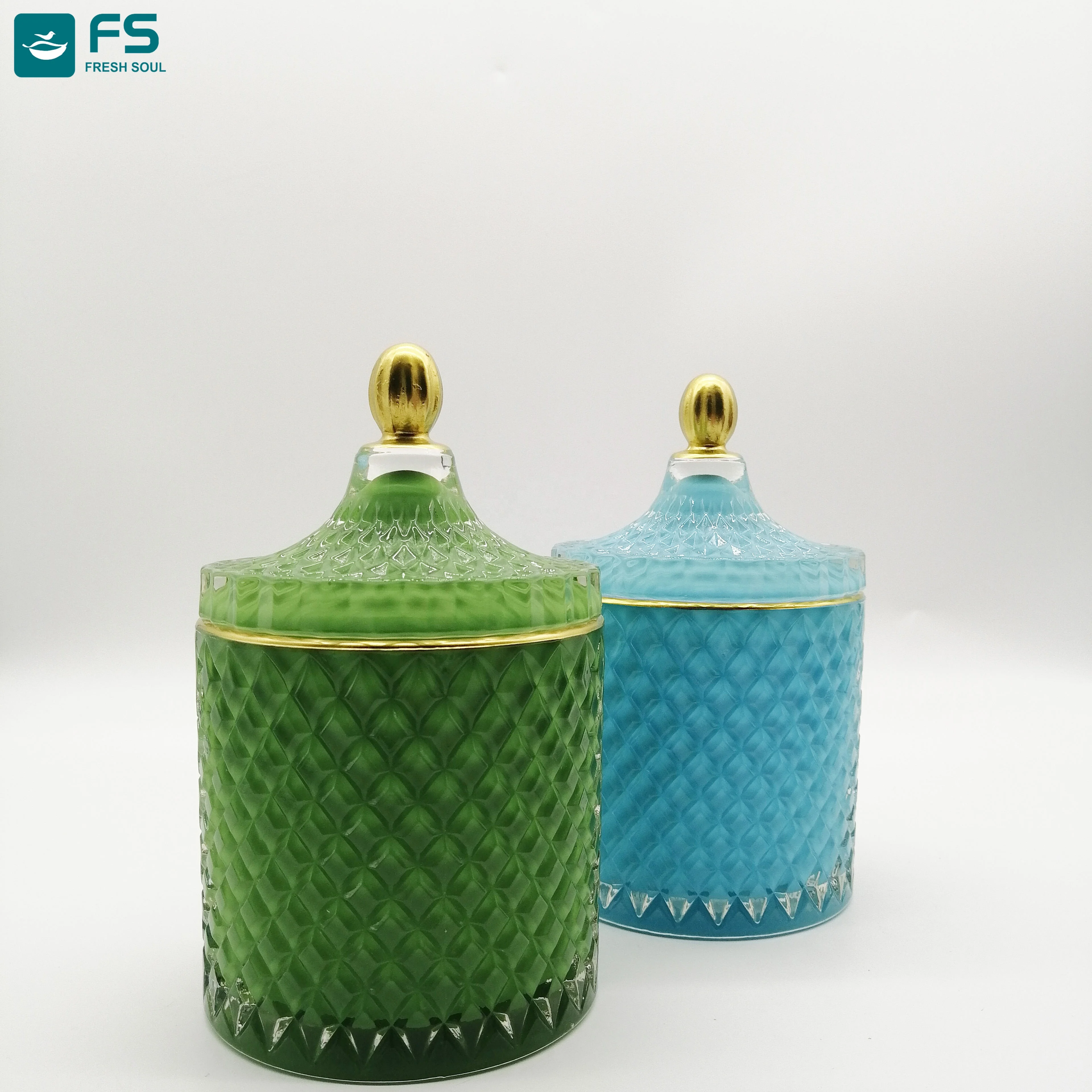 Crystal glass bottle scented candle soy wax manufacture