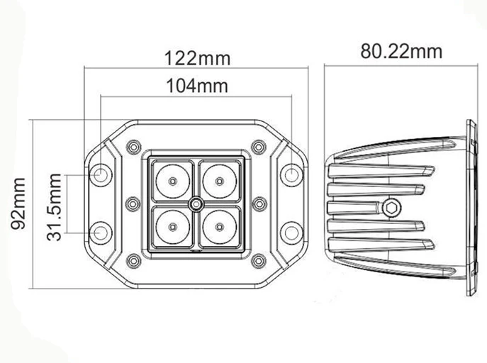 Flush Mount 3' 12w LED parking truck led fog light for Jeep Ford automobile and motorcycle lighting