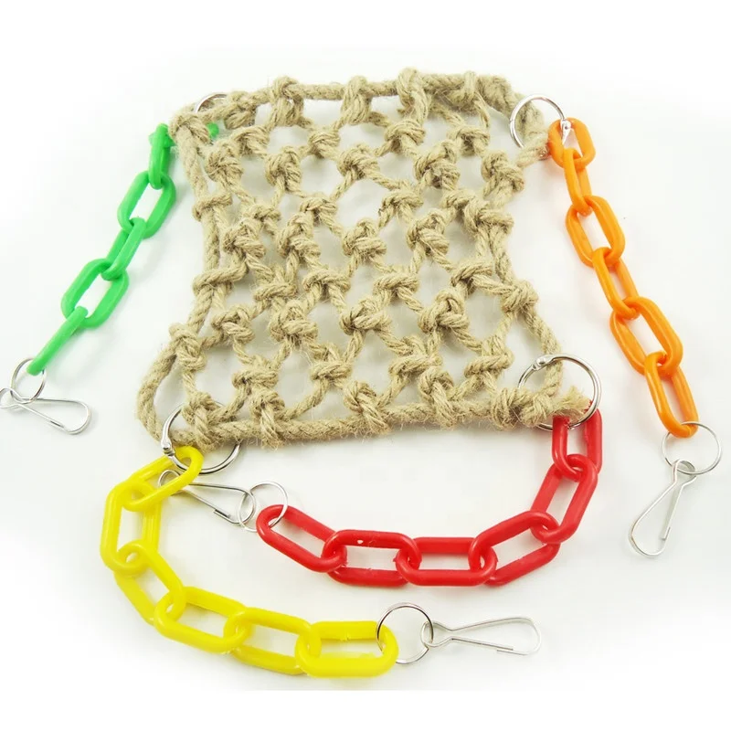 
Parrot Bird Toys Hanging Hemp Rope Hammock Swing 