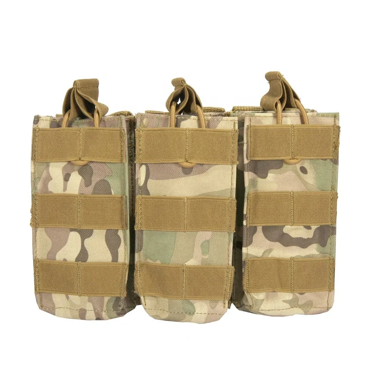Yakeda tactical gear molle compatible open top triple mag tactical magazine pouch