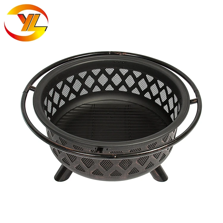Round shaped outdoor safty cover steel bowl brazier antique fire pit