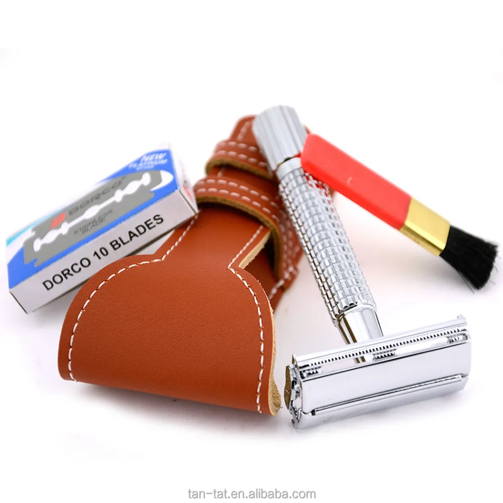 
Genuine Leather Tool Razer Blade Bag Cow Leather Razor Case 