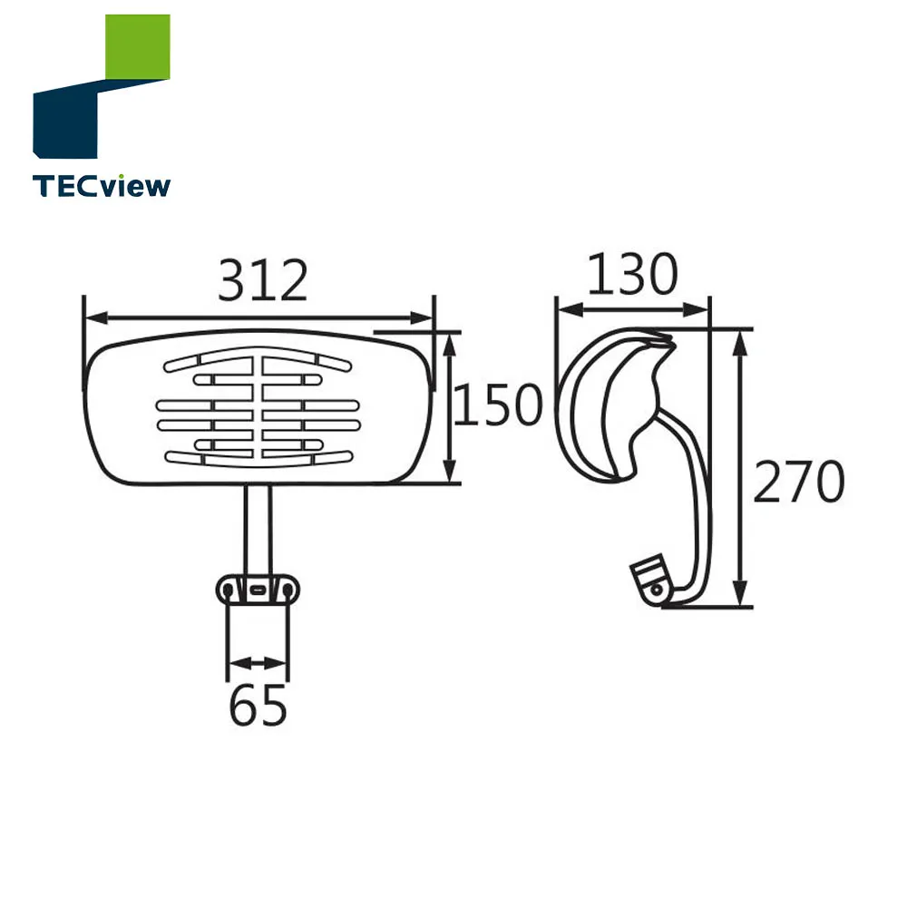 
hot sale Nylon PP headrest components swivel office chair parts 