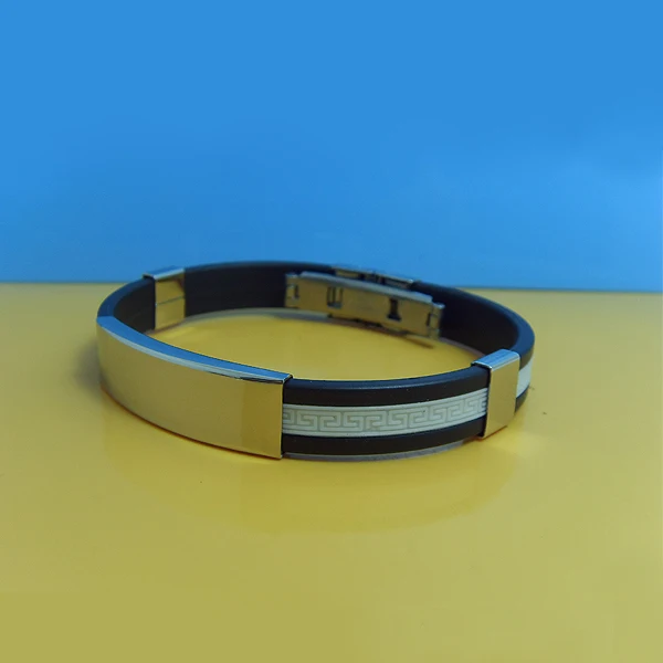 
Wholesale Customized Stainless Steel Adjustable Silicone Rubber Bracelets 