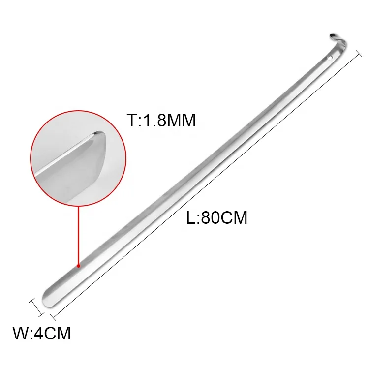 Popular 80cm metal shoe horn stainless steel wholesale
