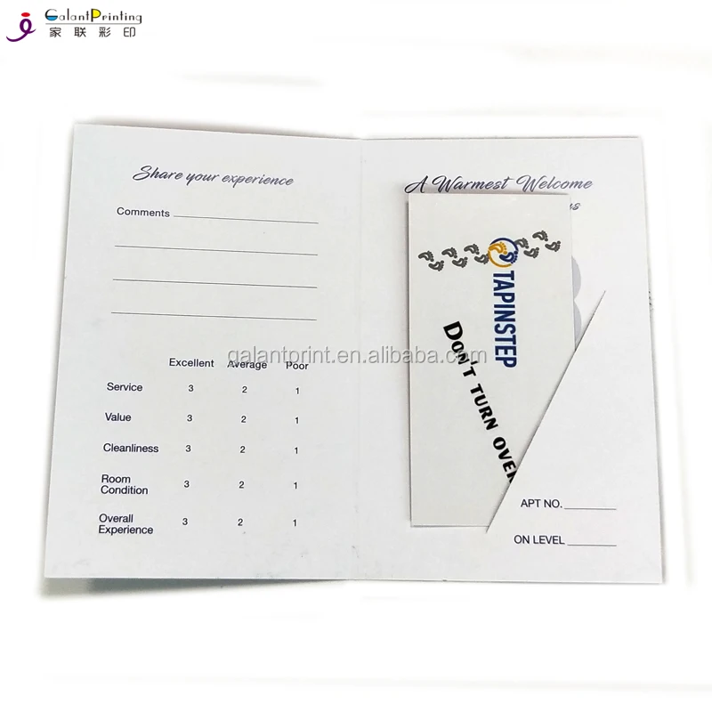 die cut hotel card holder/motel card envelopes protector/ key card sleeve